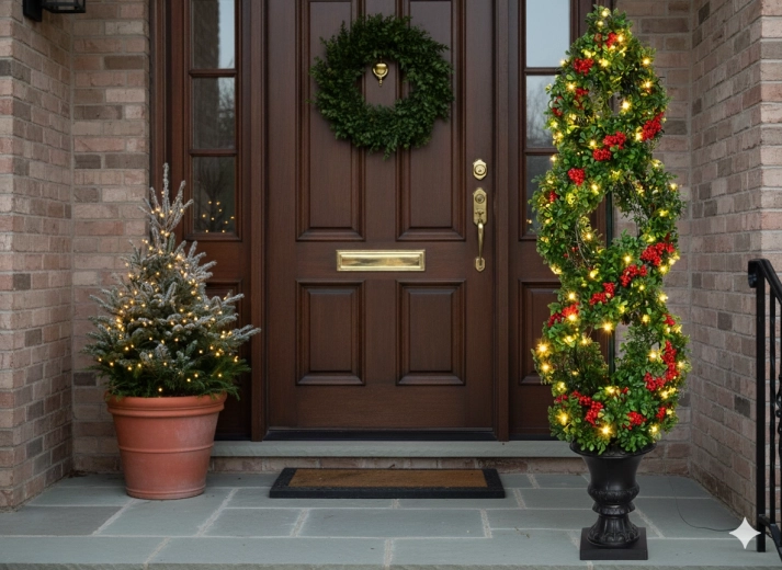 Árbol navideño LED con serbas de 150 cm, 100 LED