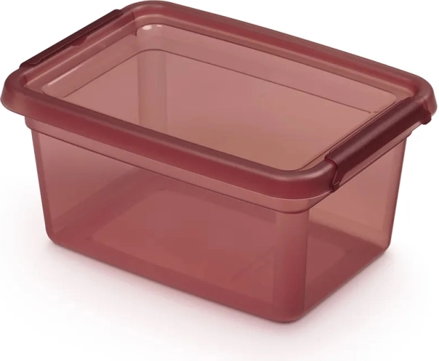 Basestore recipiente para alimentos con tapa y clips rhubarb 1,5 l