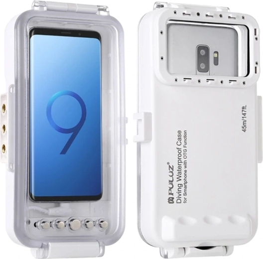Carcasa submarina impermeable para smartphone Puluz hasta 45 m (USB-C, blanca) - 1 pieza