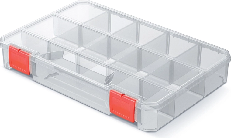 Organizador SQR BOX con tapa transparente 27,5 × 18,6 × 4,1 cm
