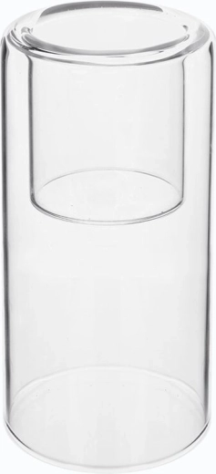 Portavelas de vidrio transparente para vela de té 12 cm