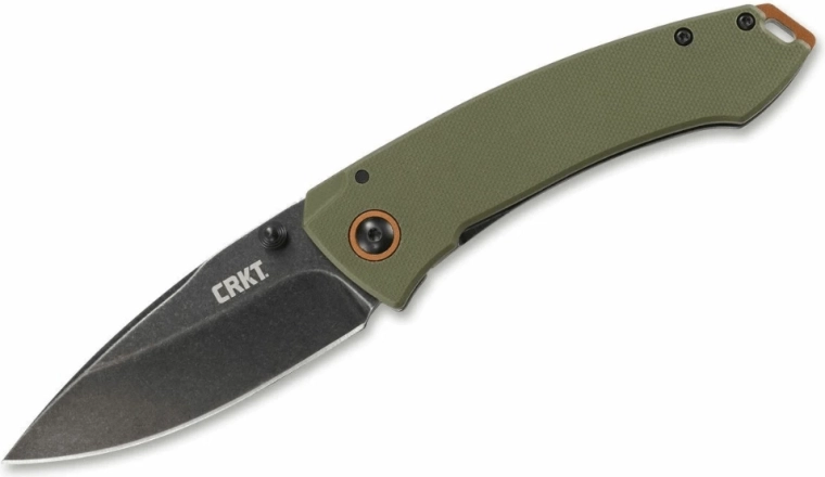 CRKT Tuna OD Green navaja de bolsillo 8,2 cm, stonewash, G10