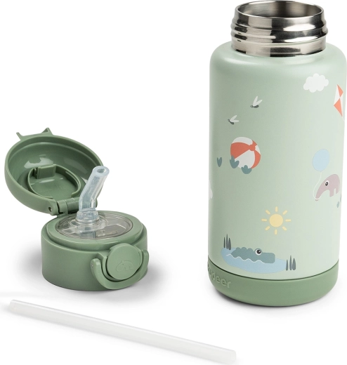 Done by Deer botella termo con pajita Playground verde 340 ml