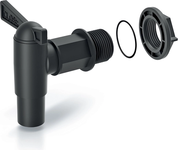 Grifo para barril de agua de lluvia Cantap 2, negro