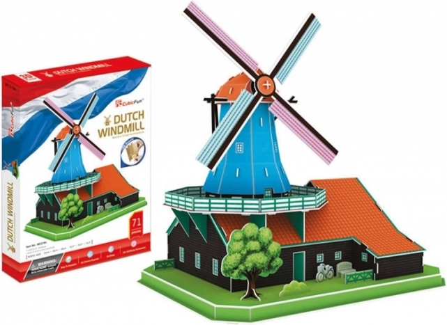 CubicFun puzzle 3D molino de viento holandés de 71 piezas