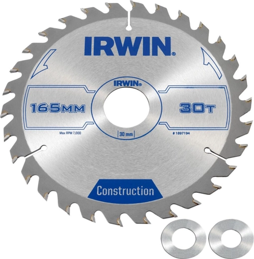 Disco de sierra IRWIN 165 mm, 30 dientes, corte fino