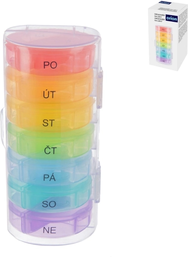 Organizador semanal de medicamentos con funda, 2 secciones al día (CZ)