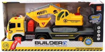 Camión tractor con excavadora a pilas 1:16