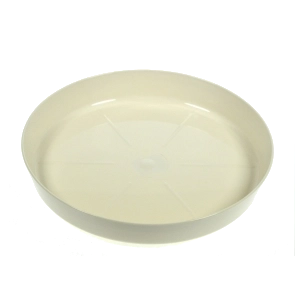 Platillo de plástico para maceta crema 14,5 cm