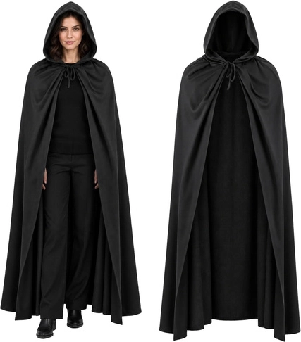 Capa negra con capucha Glimz