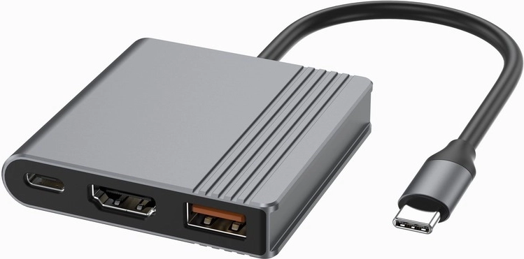 Adaptador multipuerto USB‑C 3 en 1 (USB, HDMI y USB‑C) – gris espacial