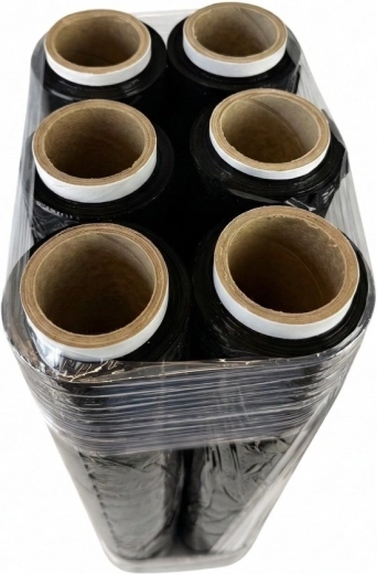 Film stretch negro 23 µm, 6× rollo 1,5 kg