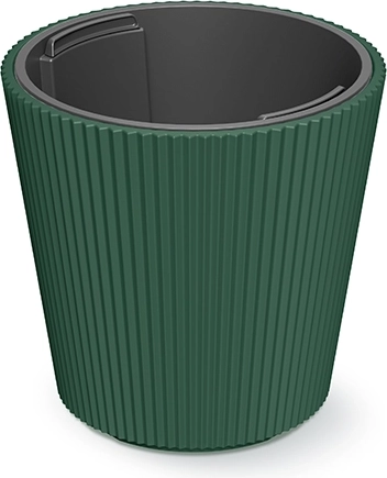 Maceta Milly con inserto, diámetro 17,6 cm, verde oscuro