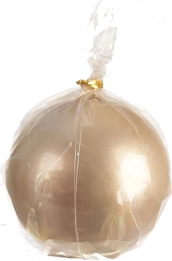 Vela decorativa en forma de esfera color champán 8 cm
