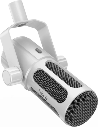 Fifine Tank6 micrófono dinámico USB/XLR blanco