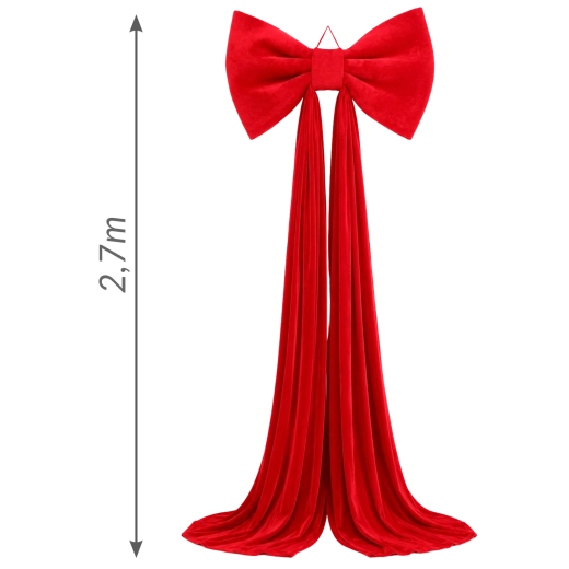 Cinta navideña de terciopelo roja 1 × 2,7 m - 1 pieza