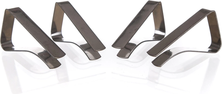 Pinzas para mantel de acero inoxidable AKCENT, juego de 4 uds.