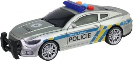 Coche de policía de arrastre con luz y sonido, 17 cm (checo)