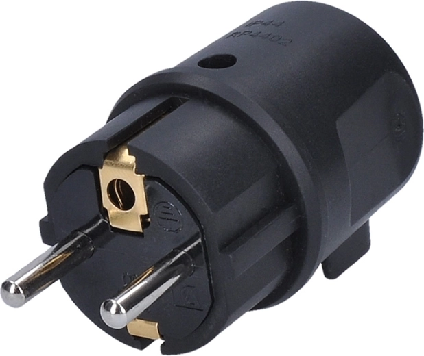 Enchufe angular Solight para ambientes húmedos IP44 negro - 1 unidad