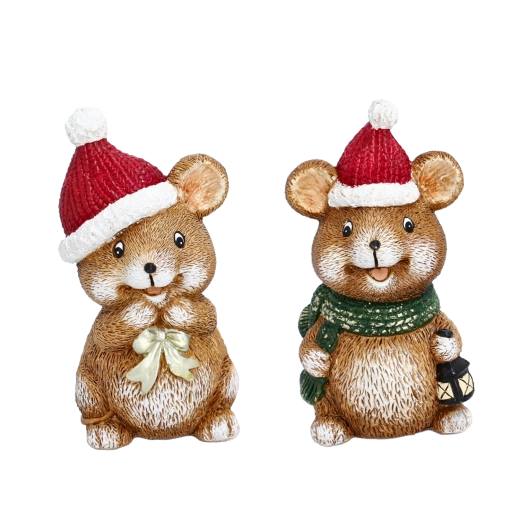 Figura decorativa navideña de hámster - 1 unidad