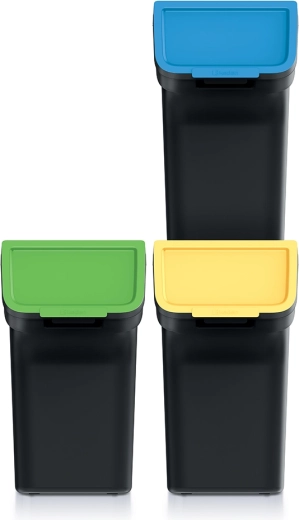juego apilable de cubos de basura para clasificación 3×20 l keden stackbox