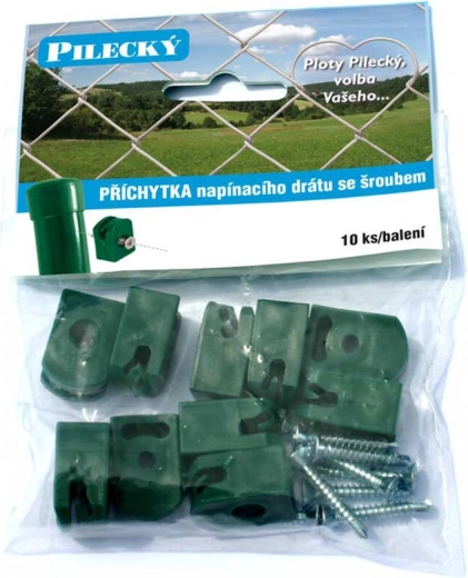 Abrazadera para alambre tensor con tornillo, verde (10 uds)