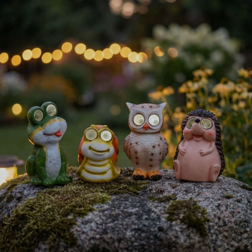 Figura LED solar de animal con ojos móviles - 1 unidad