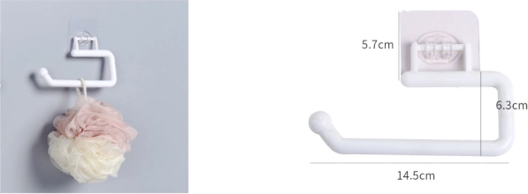 Soporte adhesivo para papel higiénico, blanco, 14,5 cm