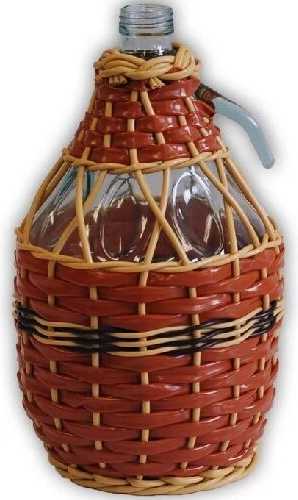 Damajuana de vidrio trenzada 3 l – mezcla de colores