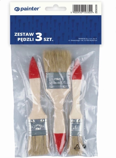 Juego de brochas planas para pintar, 3 uds (1/2", 1", 2")