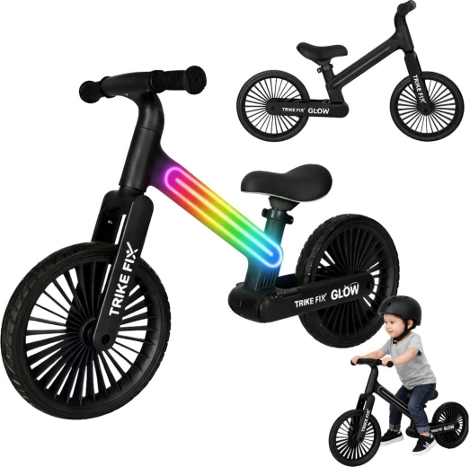 Bicicleta de equilibrio Trike Fix Glow LED para niños – Černá