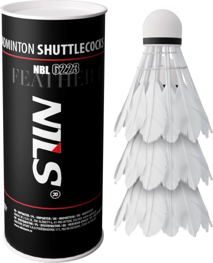 Volantes de bádminton de plumas con LED Nils NBL6223, 3 uds