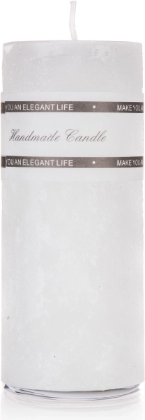 Vela cilíndrica blanca 5 × 12 cm con larga duración de combustión