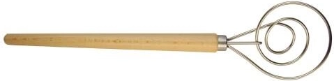 Amasador de masa de acero inoxidable con mango de madera 8,5 cm