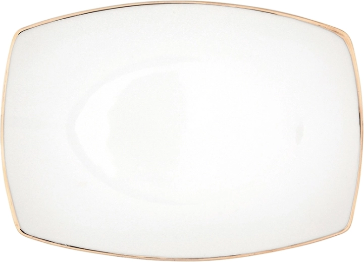 MariaPaula Moderna plato cuadrado de servicio borde dorado 24 cm