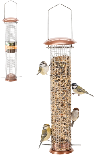 Comedero de cobre para pájaros – tubo 9 × 39 cm