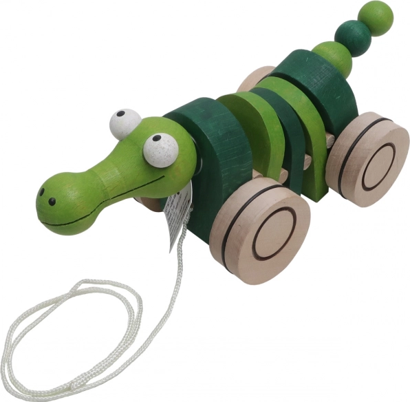 Juguete de arrastre de madera Cocodrilo