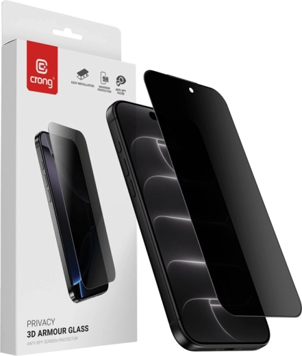 Privacy 3D Armour Glass cristal templado protector para iPhone 18 Pro