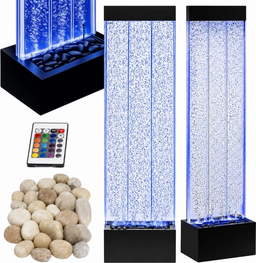 Pared de agua de burbujas LED RGB autoportante 150 × 39 × 26 cm