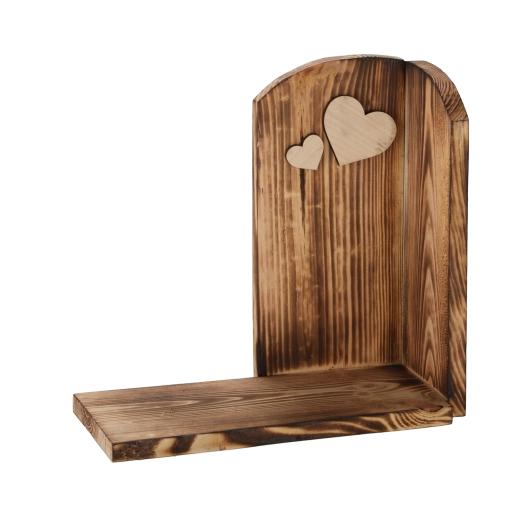 Soporte de madera para vela – madera quemada