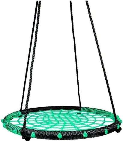 Columpio circular con red de cuerda de 80 cm – Verde