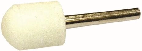 Muela abrasiva cilíndrica redondeada 12 × 16 mm con vástago de 3 mm, grano 16