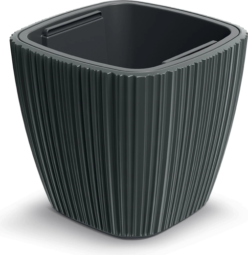 Maceta Oro 39 cm gris oscuro con inserto extraíble