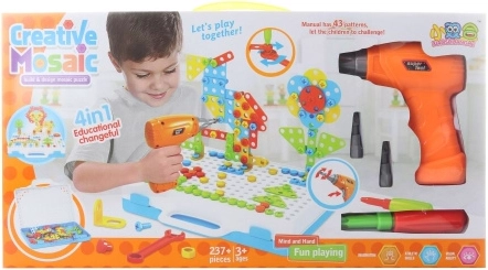 Juego de construcción atornillable con taladro – 237 piezas