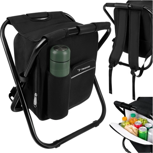 Mochila nevera plegable con taburete TRIZAND 3 en 1, capacidad de carga 150 kg