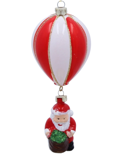 Adorno navideño Globo con Santa 6 cm, juego de 12 uds.