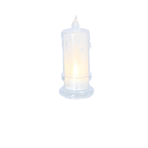 Vela LED semitransparente 10,5 cm, mix de efectos