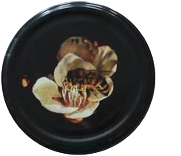 Tapa de conserva negra TO 82 con motivo de abeja (6 dientes)