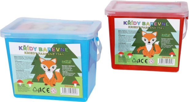 Tizas de acera de colores en cubo – 15 uds