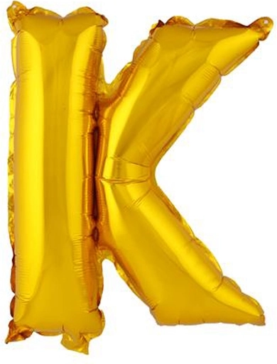 Globo de foil TORO letra K 30 cm dorado